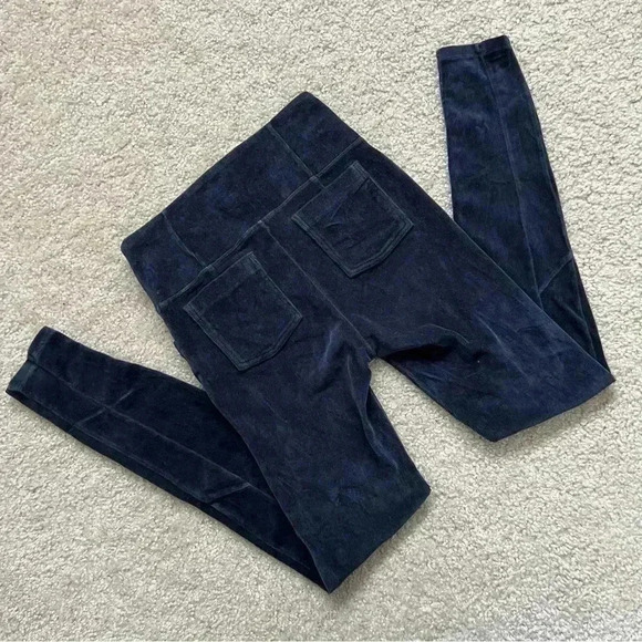 Athleta Cord Velour High Waisted Blue Metro Tight Leggings Size S Small 457434 - Picture 4 of 16